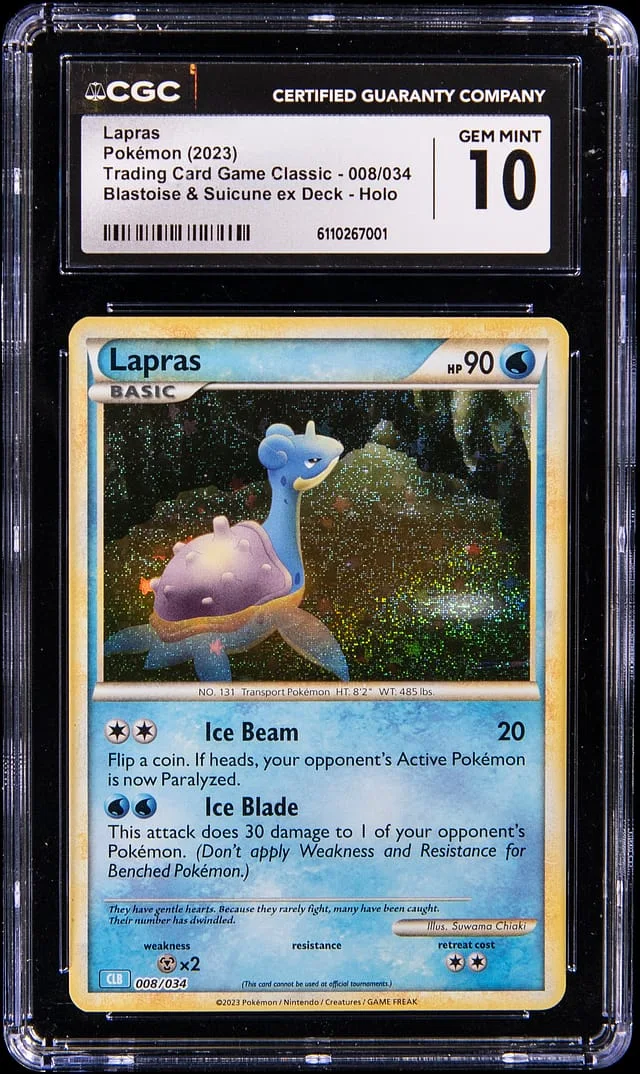 2023 Pokemon Blastoise & Suicune ex-Holo Lapras #008 card image