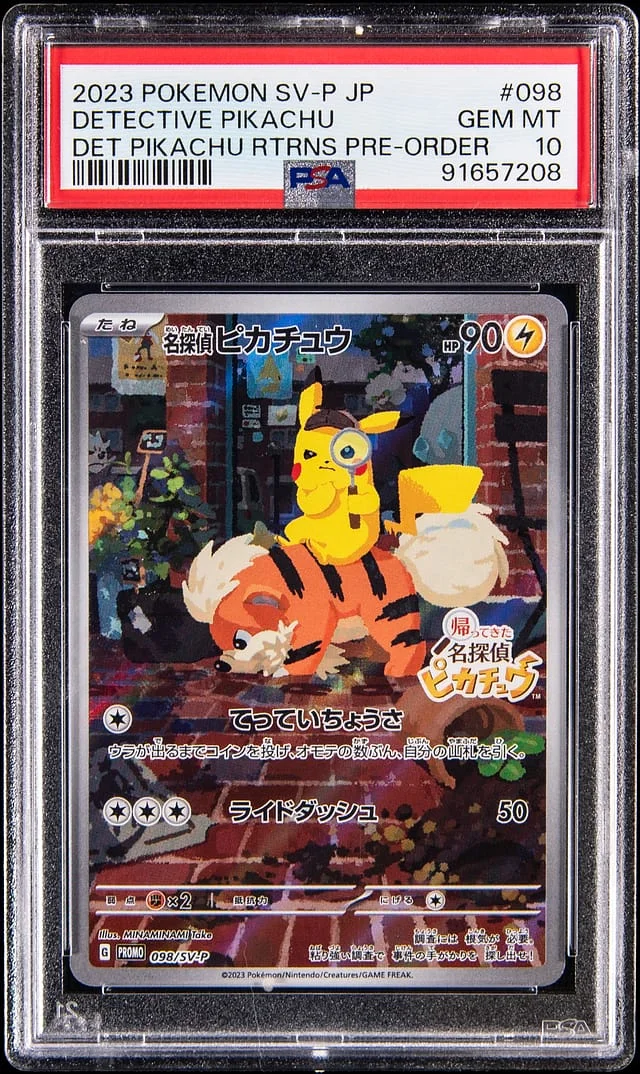 2023 Pokemon Japanese Scarlet & Violet Detective Pikachu Returns Pre-Order Promo Detective Pikachu #098 card image