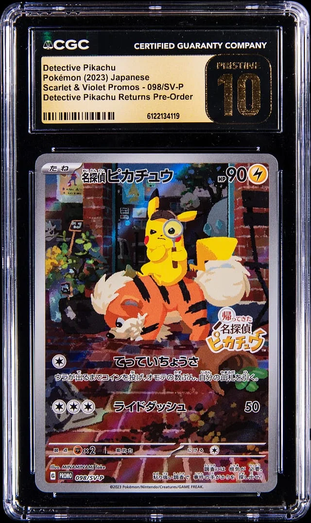 2023 Pokemon Japanese Scarlet & Violet Promos Pre-Order Detective Pikachu #098 card image