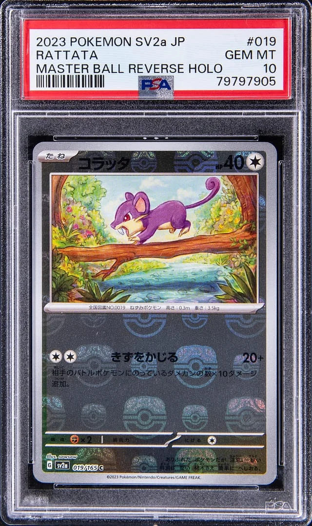 2023 Pokemon Japanese Scarlet/Violet Pokemon 151 Master Ball Reverse Holographic Rattata #019 card image