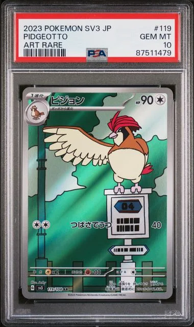 2023 Pokemon Japanese Sv3-Ruler Of The Black Flame Art Rare Pidgeotto #119 card image