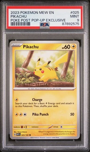 2023 Pokemon Mew En-151 Poke Post Pop-Up Experience Exclusive Pikachu #025 card image