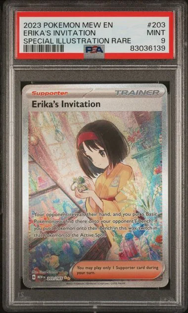 2023 Pokemon Mew EN 151 Special Illustration Rare Erika's Invitation #203 card image