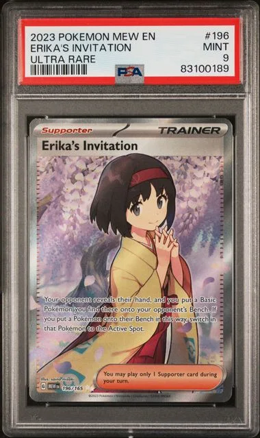 2023 Pokemon Mew En-151 Ultra Rare Erika's Invitation #196 card image