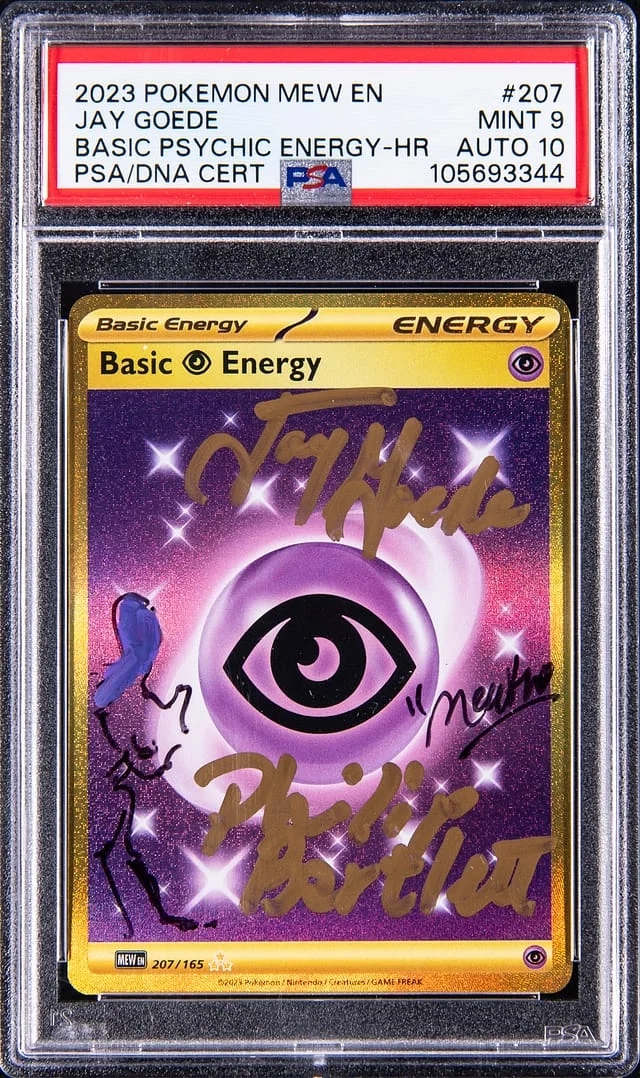 2023 Pokemon Mew EN Basic Psychic Energy Holo Rare Mewtwo Voice Actor Jay Goede #207 card image