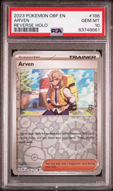 2023 Pokemon Obf En-Obsidian Flames Reverse Holo Arven #186 card image
