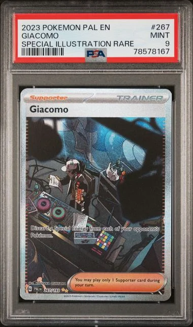 2023 Pokemon PAL EN Paldea Evolved Special Illustration Rare Giacomo #267 card image