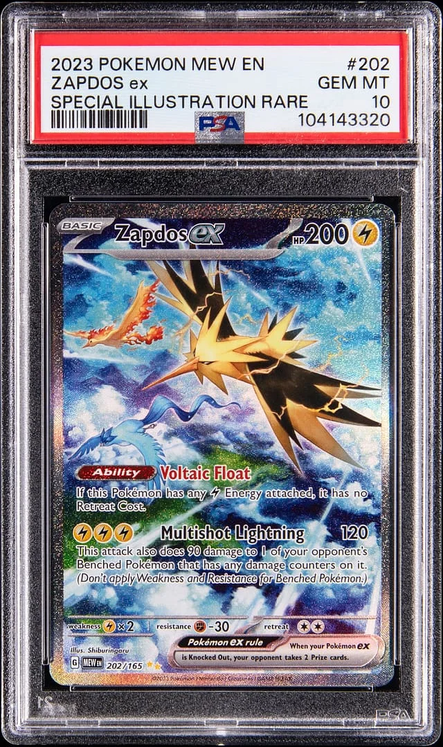 2023 Pokemon Scarlet & Violet 151 Special Illustration Rare Zapdos ex #202 card image
