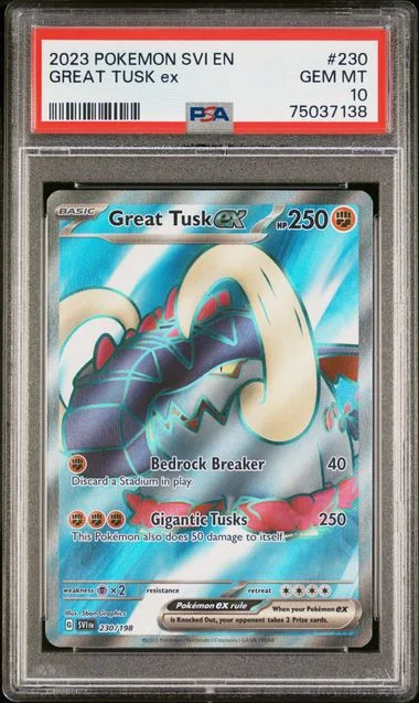 2023 Pokemon Scarlet & Violet Full Art Ultra Rare Holofoil Great Tusk EX #230 card image