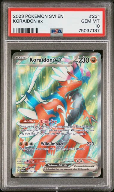 2023 Pokemon Scarlet & Violet Full Art Ultra Rare Holofoil Koraidon EX #231 card image
