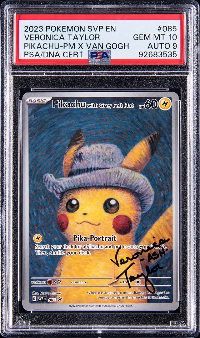 2023 Pokemon Scarlet & Violet Promo Pokemon X Pikachu with Grey Felt Hat x Van Gogh Pikachu, #085 card image