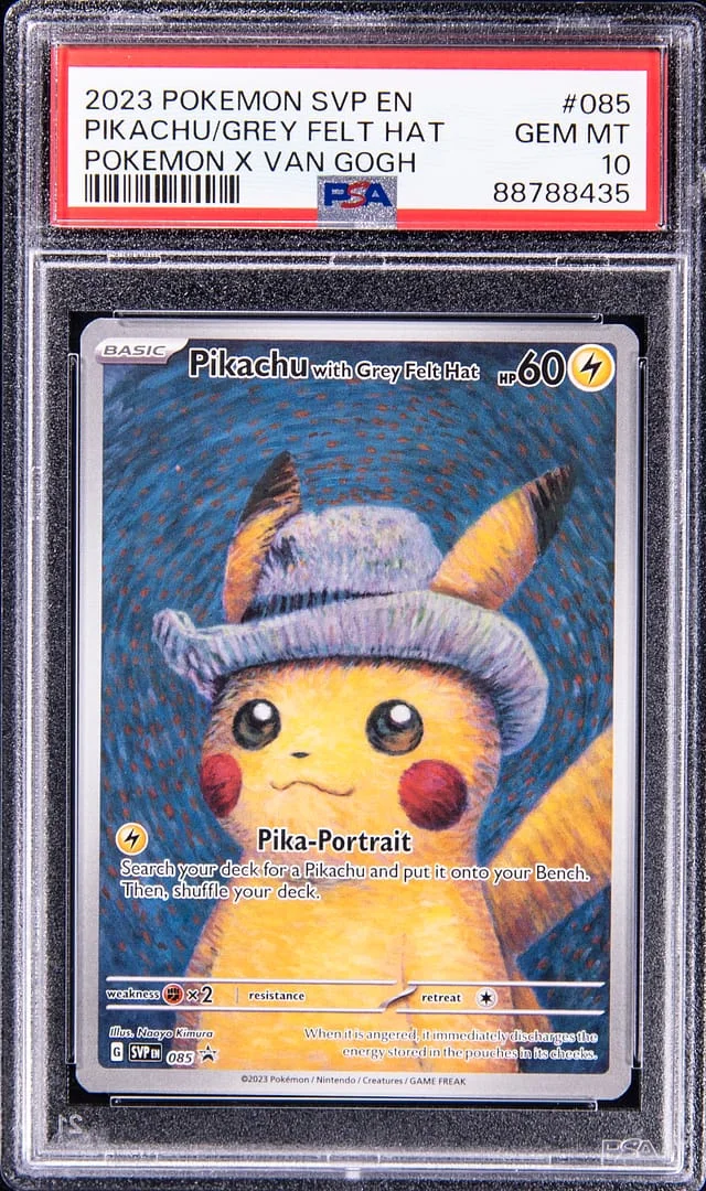 2023 Pokemon Scarlet/Violet Promo Pokemon x Van Gogh Pikachu (Grey Felt Hat) #085 card image