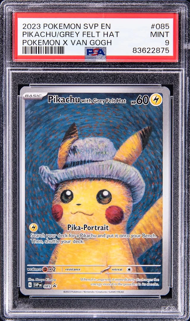 2023 Pokemon Scarlet/Violet Promo Pokemon x Van Gogh Pikachu w/Grey Felt Hat #085 card image