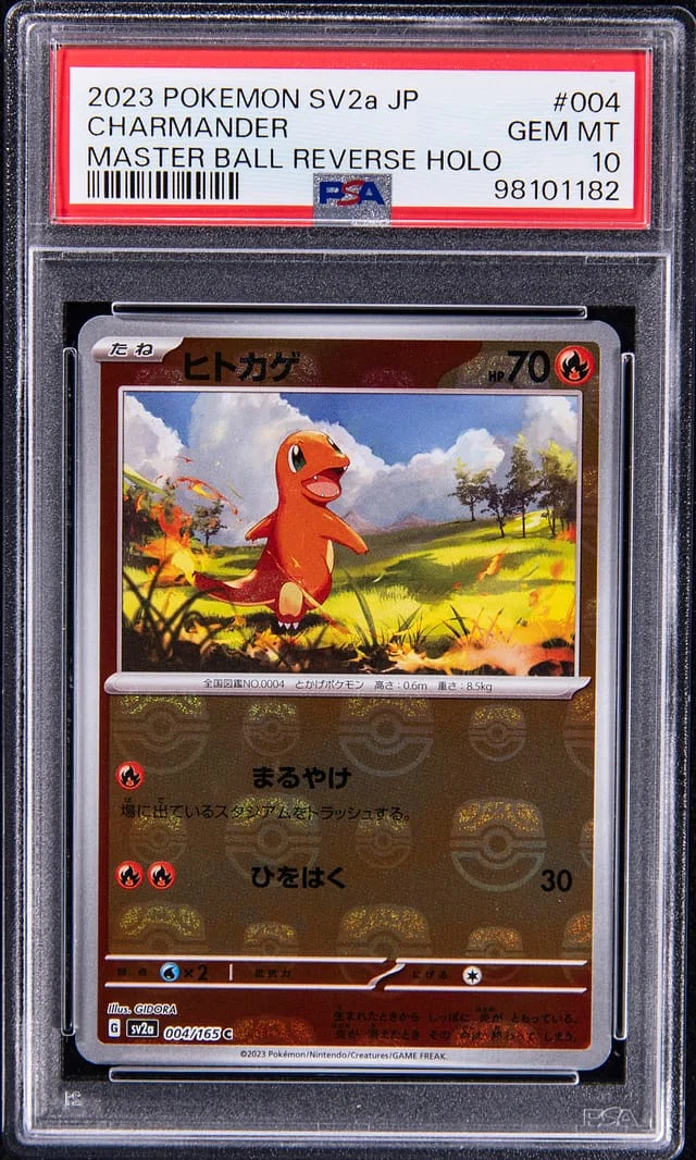 2023 Pokemon SV2a Japanese Masterball Reverse Holofoil Charmander #004 card image