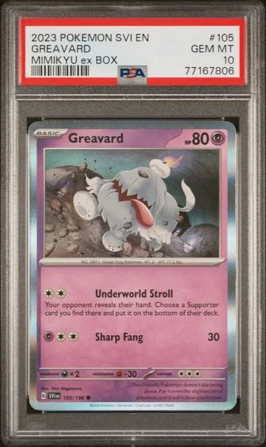 2023 Pokemon SVI EN Scarlet and Violet Mimikyu ex Box Greavard #105 card image