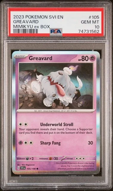 2023 Pokemon SVI En-Scarlet & Violet Mimikyu Ex Box Greavard #105 card image