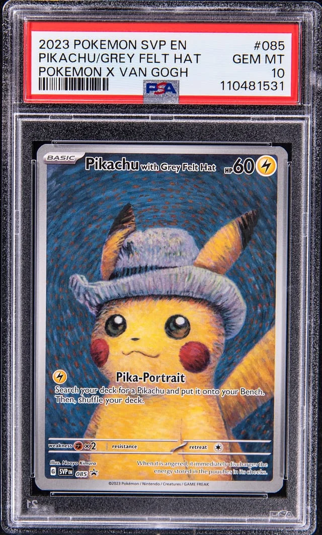 2023 Pokemon SVP EN Pokemon X Van Gogh Pikachu/Grey Felt Hat #085 card image