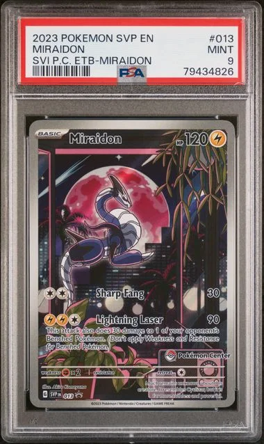 2023 Pokemon SVP EN-SV Black Star Promo Scarlet & Violet Pokemon Center Elite Trainer Box Miraidon #013 card image