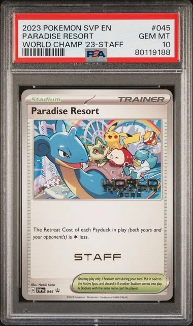2023 Pokemon SVP EN-SV Black Star Promo Scarlet & Violet World Championships 2023 Staff Paradise Resort #045 card image