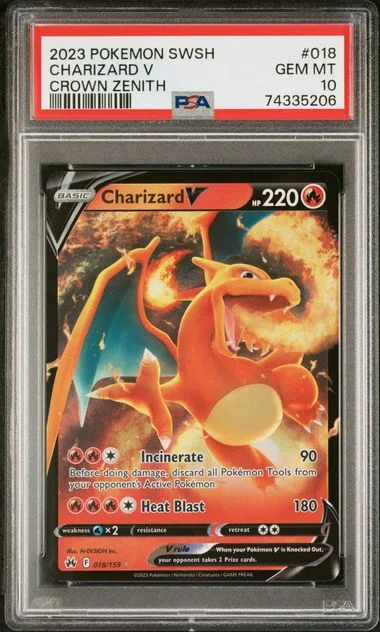 2023 Pokemon Sword And Shield Crown Zenith Charizard V #018 card image