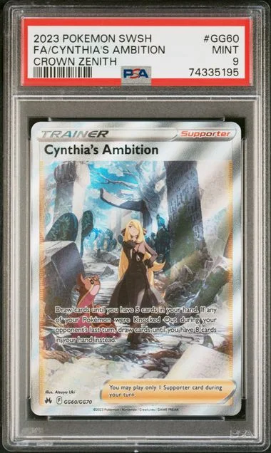 2023 Pokemon Sword And Shield Crown Zenith Full Art Cynthia's Ambition #GG60 card image