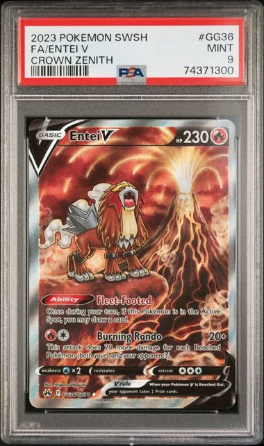 2023 Pokemon Sword and Shield Crown Zenith Full Art Entei V #GG36 card image