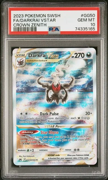 2023 Pokemon Sword and Shield Crown Zenith Full Art Galarian Gallery Rare Darkrai VSTAR #GG50 card image