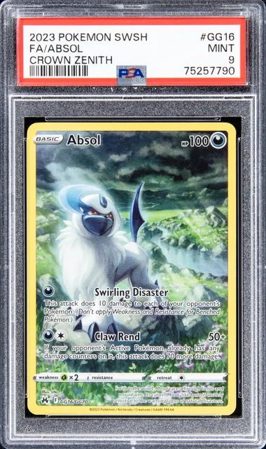 2023 Pokemon Sword And Shield Crown Zenith Full Art Galarian Gallery Rare Holofoil Absol #GG16 card image