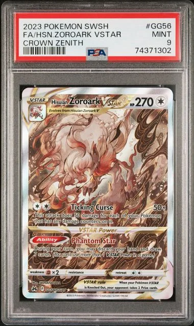 2023 Pokemon Sword and Shield Crown Zenith Full Art Hisuian Zoroark VSTAR #GG56 card image