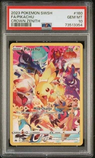 2023 Pokemon Sword and Shield Crown Zenith Full Art Pikachu #160 card image