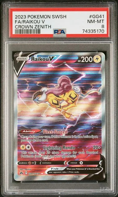 2023 Pokemon Sword And Shield Crown Zenith Full Art Raikou V #GG41 card image