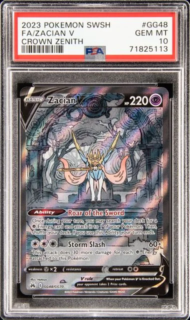 2023 Pokemon Sword And Shield Crown Zenith Full Art Zacian V #GG48 card image