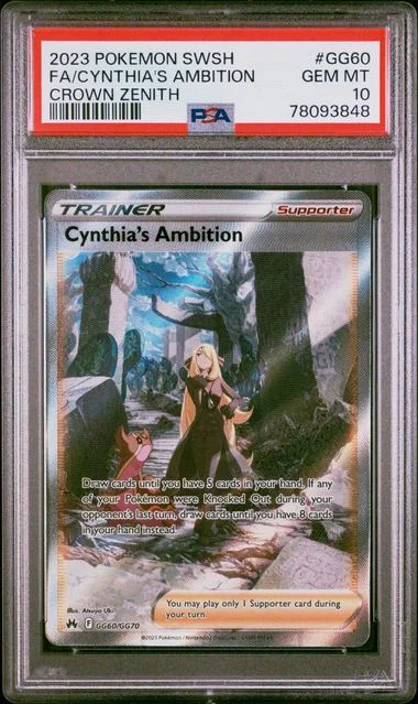 2023 Pokemon Sword and Shield Crown Zenith Full Art/Cynthia's Ambition #Gg60 card image