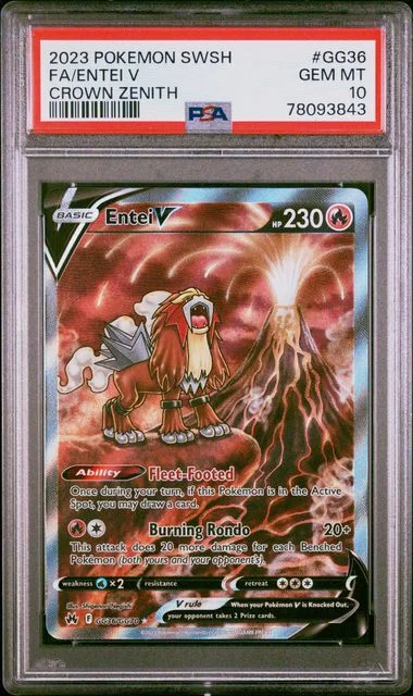 2023 Pokemon Sword and Shield Crown Zenith Full Art/Entei V #Gg36 card image