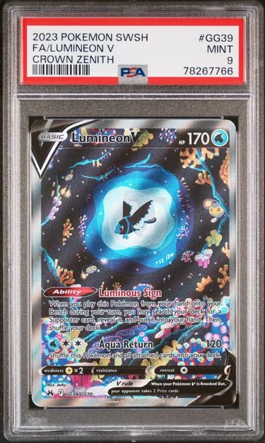 2023 Pokemon Sword and Shield Crown Zenith Full Art/Lumineon V #GG39 card image
