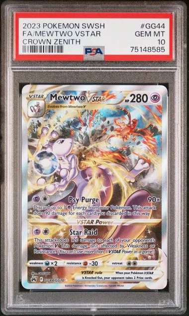 2023 Pokemon Sword and Shield Crown Zenith Full Art/Mewtwo Vstar #Gg44 card image