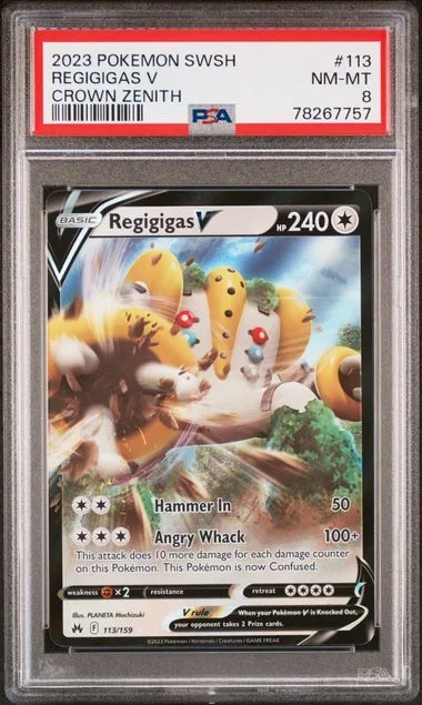 2023 Pokemon Sword and Shield Crown Zenith Regigigas V #113 card image