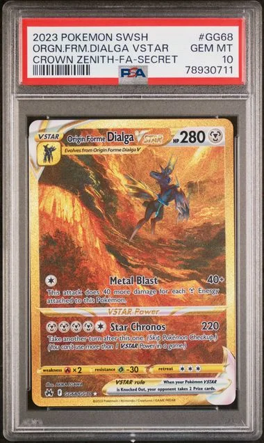 2023 Pokemon Sword and Shield Crown Zenith Secret Full Art/Origin Forme Dialga Vstar #Gg68 card image