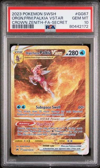 2023 Pokemon Sword and Shield Crown Zenith Secret Full Art/Origin Forme Palkia Vstar #GG67 card image