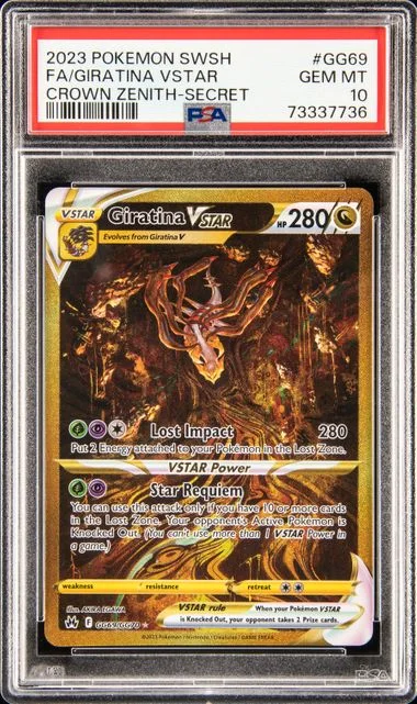 2023 Pokemon Sword And Shield Crown Zenith Secret Rare Full Art Giratina VSTAR #GG69 card image