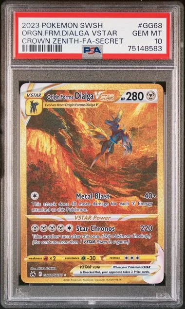 2023 Pokemon Sword And Shield Crown Zenith Secret Rare Full Art Origin Forme Dialga VSTAR #GG68 card image