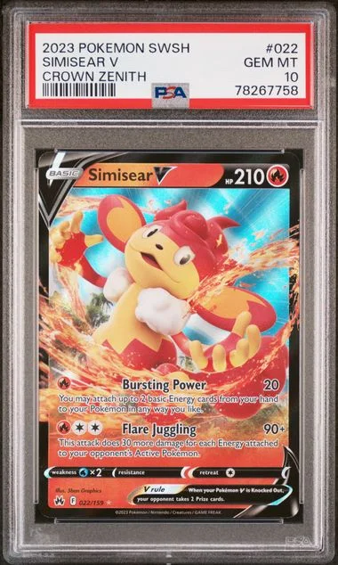 2023 Pokemon Sword and Shield Crown Zenith Simisear V #022 card image