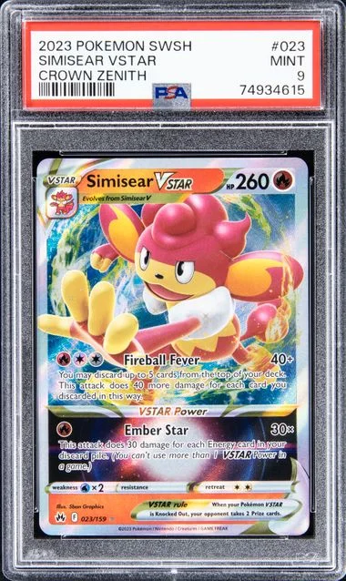 2023 Pokemon Sword and Shield Crown Zenith Simisear VSTAR #023 card image