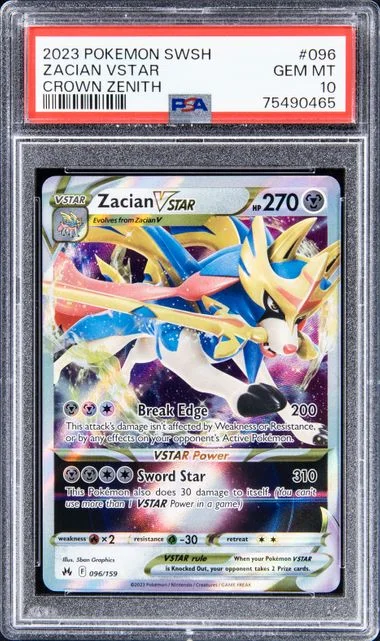 2023 Pokemon Sword and Shield Crown Zenith Zacian VSTAR #096 card image
