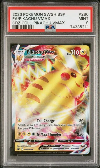 2023 Pokemon Sword & Shield Black Star Promo Crown Zenith Collections Full Art Pikachu VMAX #286 card image
