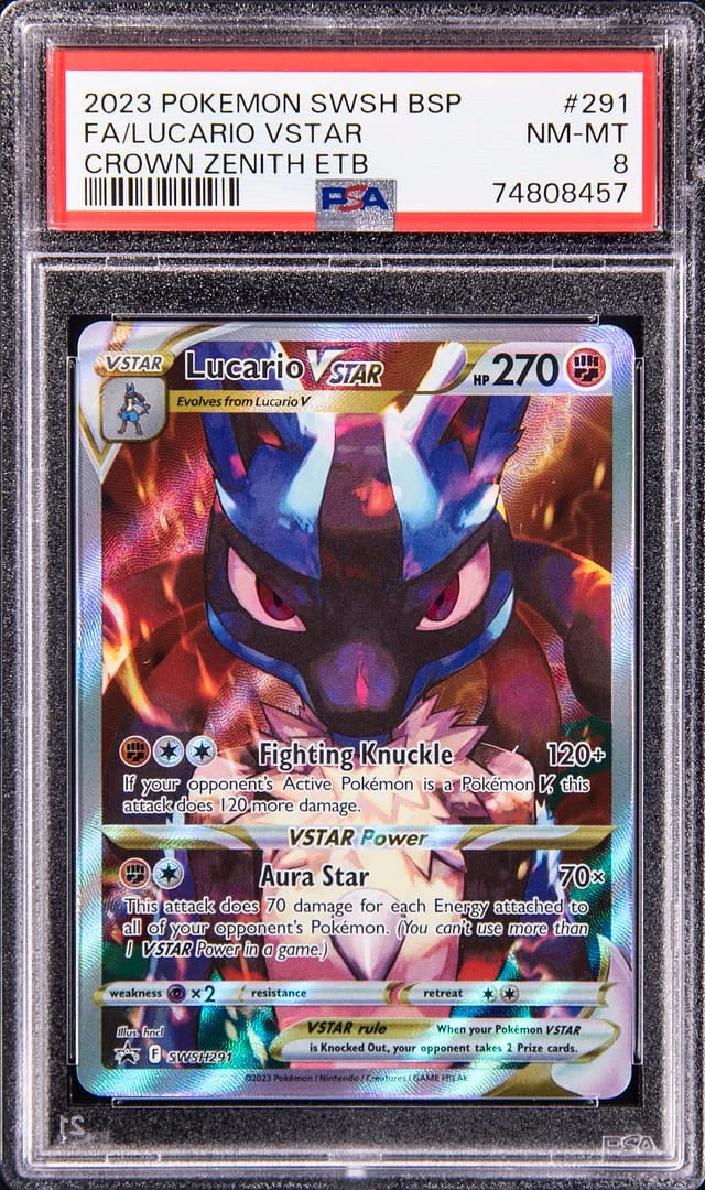 2023 Pokemon Sword & Shield Black Star Promo Full Art Crown Zenith Elite Trainer Box Lucario VSTAR #291 card image