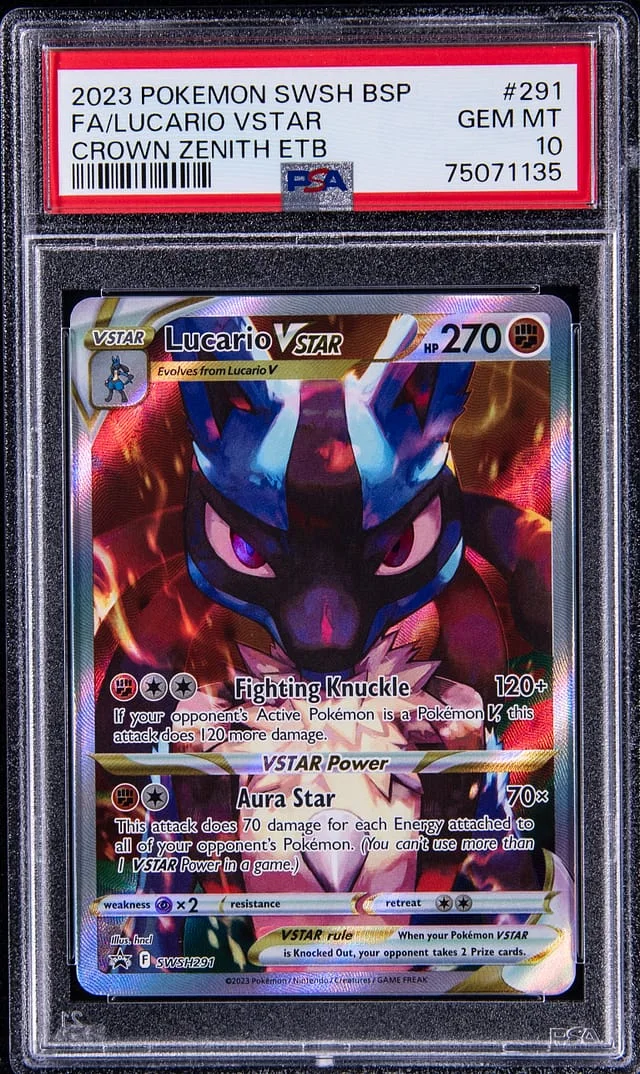 2023 Pokemon Sword & Shield BSP Crown Zenith ETB Full Art Lucario VSTAR #291 card image