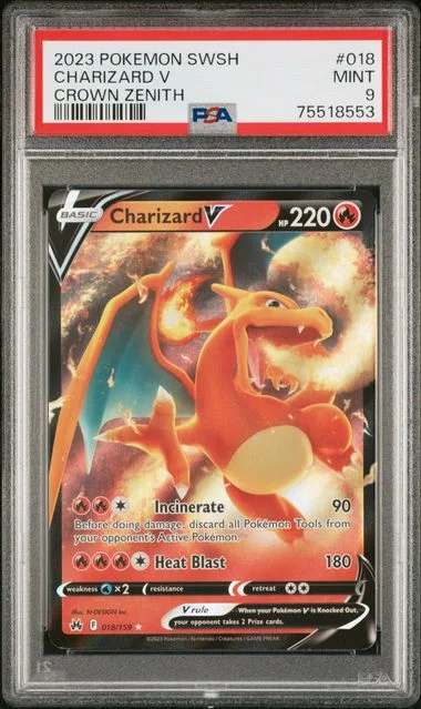2023 Pokemon Sword & Shield Crown Zenith Charizard V #018 card image