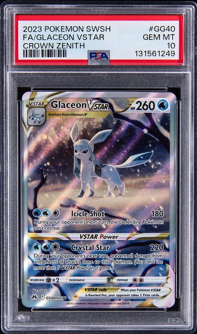 2023 Pokemon Sword & Shield Crown Zenith Full Art Glaceon VSTAR #GG40 card image