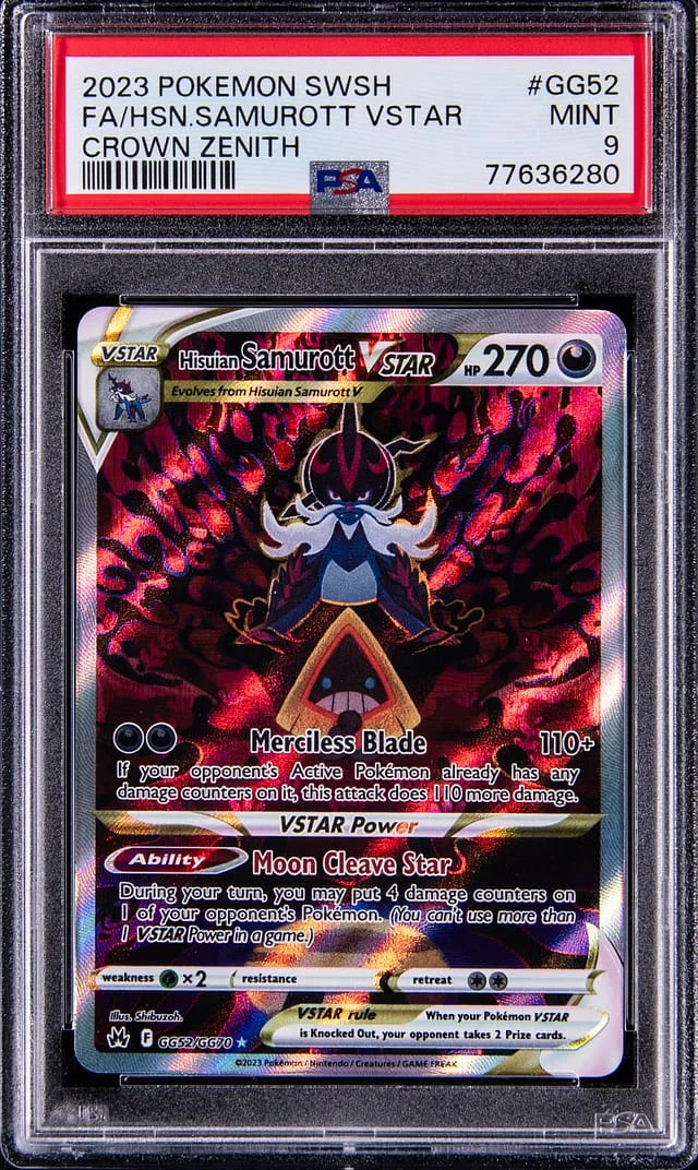 2023 Pokemon Sword & Shield Crown Zenith Full Art Hisuian Samurott VSTAR #GG52 card image